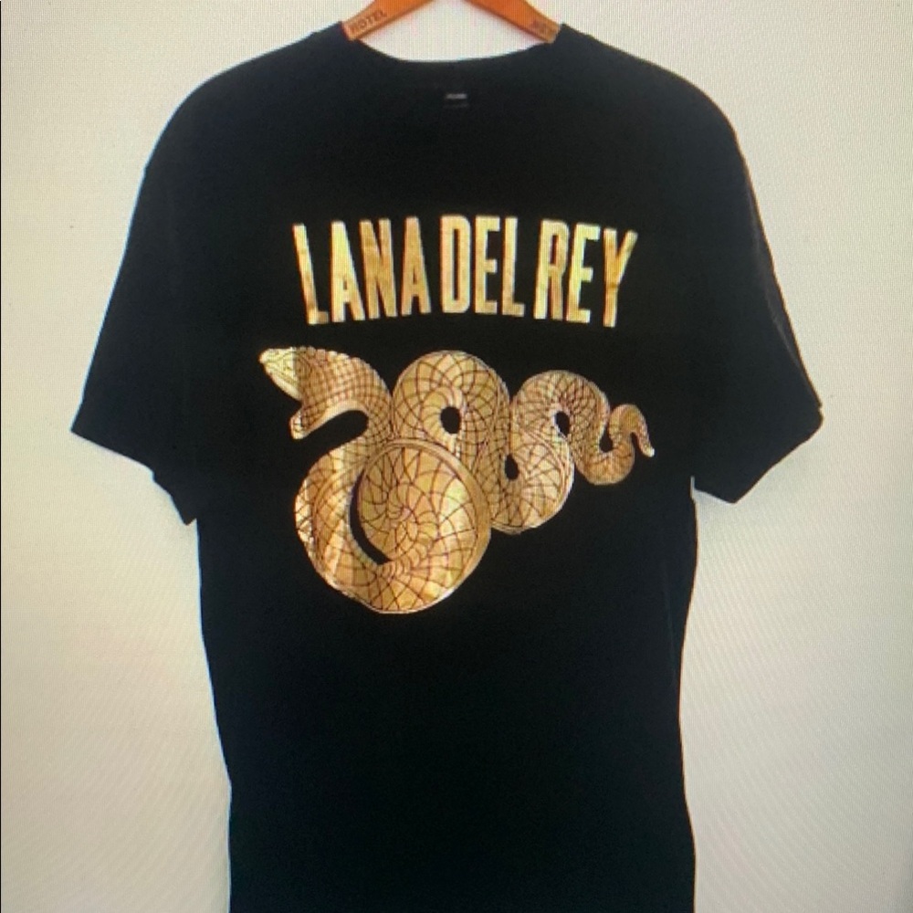 Vintage Black Tee with Gold Snake Design